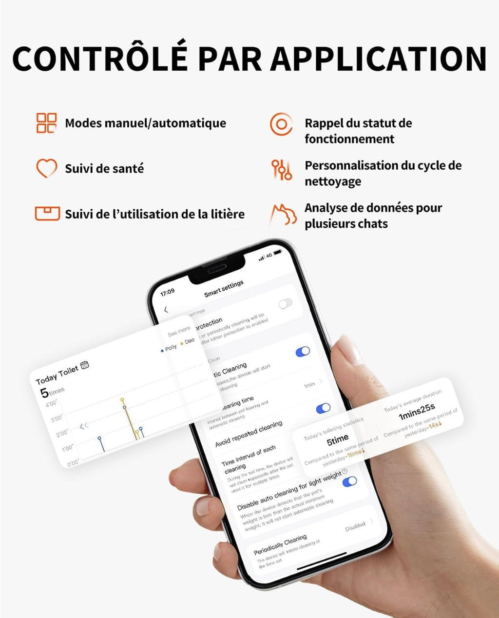 PETKIT Pura Max 2 Bac à litière automatique, 76 L, xSecure, Adapté aux foyers avec plusieurs chats (Désodorisant et tapis de litière offerts, N50 inclus, 2 sacs à déchets inclus)