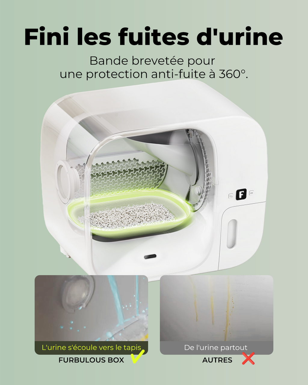 Furbulous Première Litière Automatique pour Chat au Monde avec Scellage Automatique et Sacs, Pack d'Essai de 60 Jours, Sécurité Certifiée TÜV Allemagne, Remplissage Automatique de Sacs Poubelle, Contrôle Intelligent par Application, pour Foyers Multi