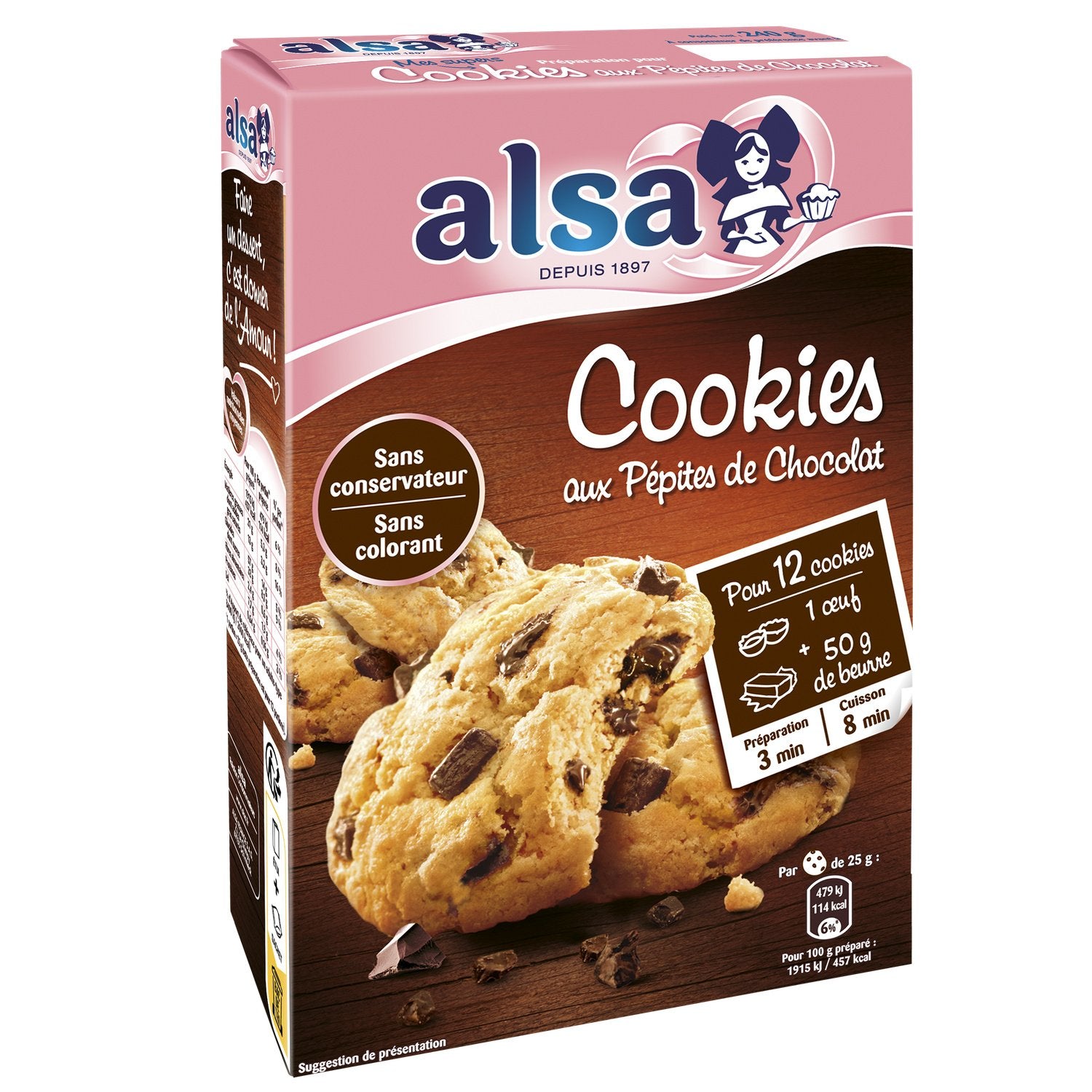 ALSA Préparation cookies pépites chocolat 240g