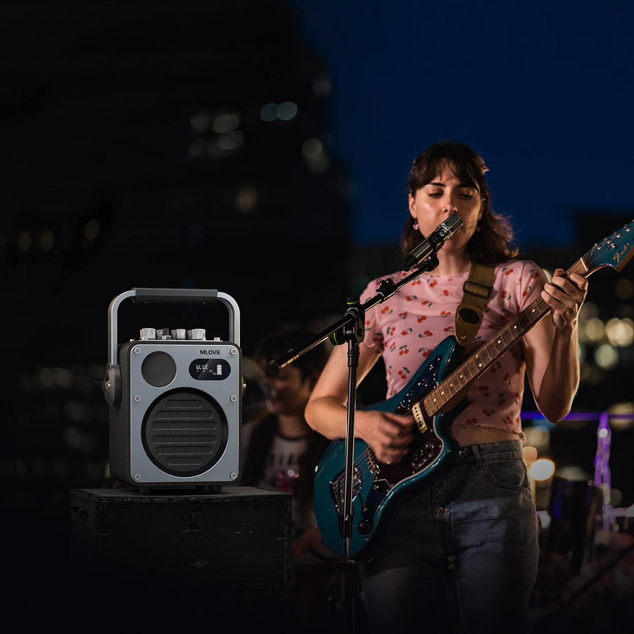 Système de Karaoké Bluetooth Mlove Rangers D4 , Enceinte Portable avec Microphones Sans Fil et Enregistrement Vocal Haute Fidélité