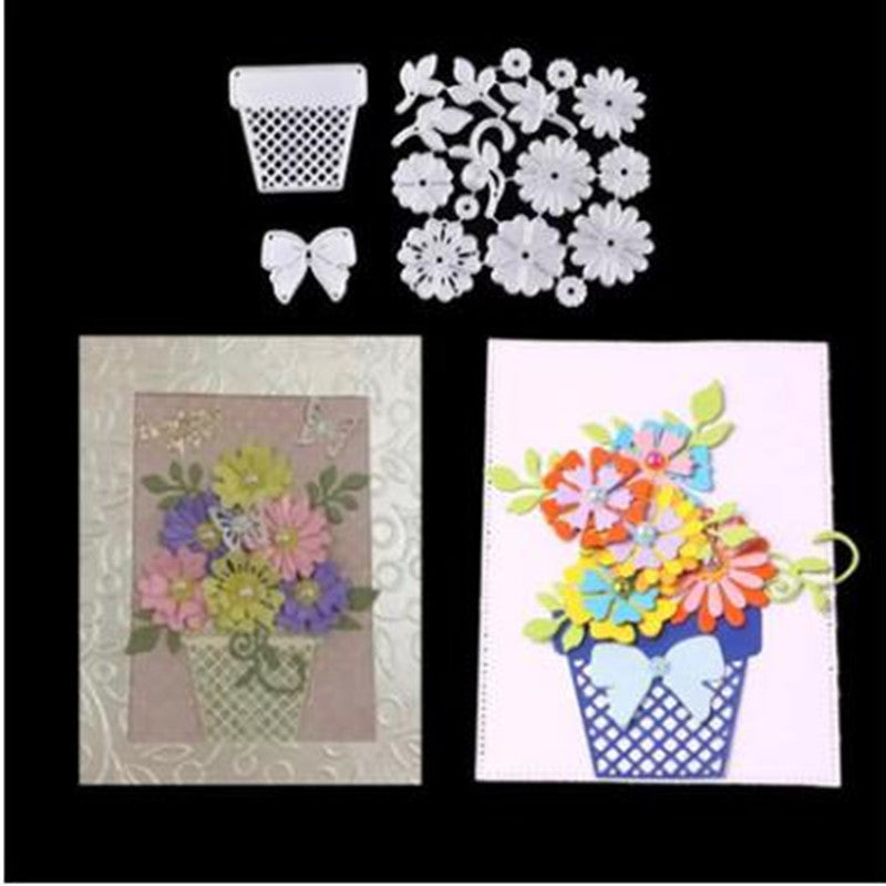 WhereHike Matrices de découpe en métal fleur et feuille, Gabarit de pochoir cadre à fond de feuilles