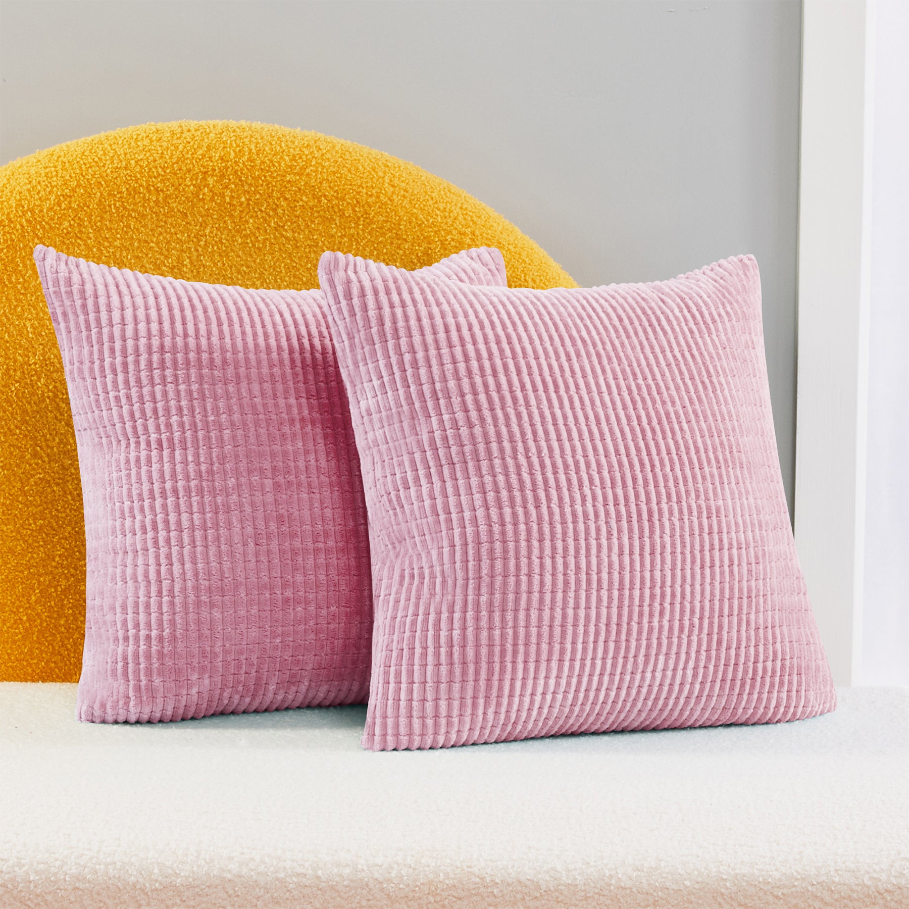 Deconovo Housse de coussin en velours - coloris rose - 50 x 50 cm - 1 pièce