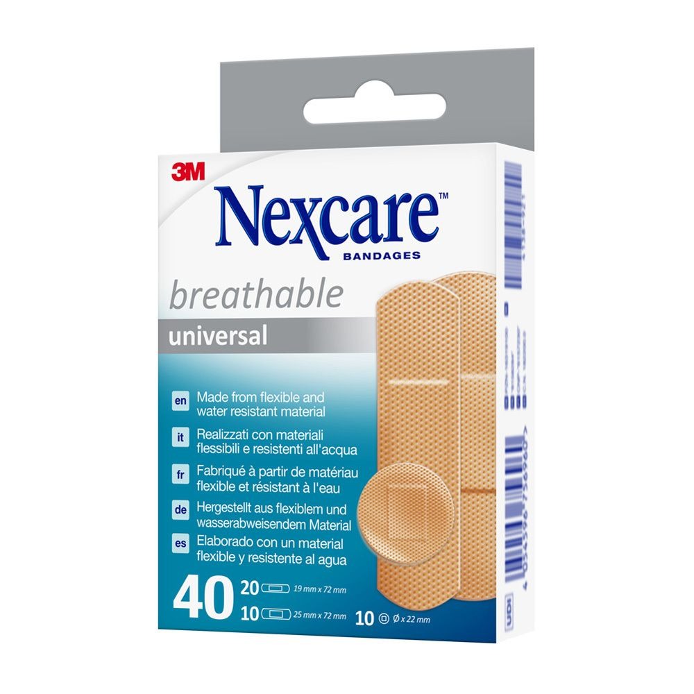 NEXCARE™ Breathable Universal Pansements Respirants Universels Mix – 40 pansements
