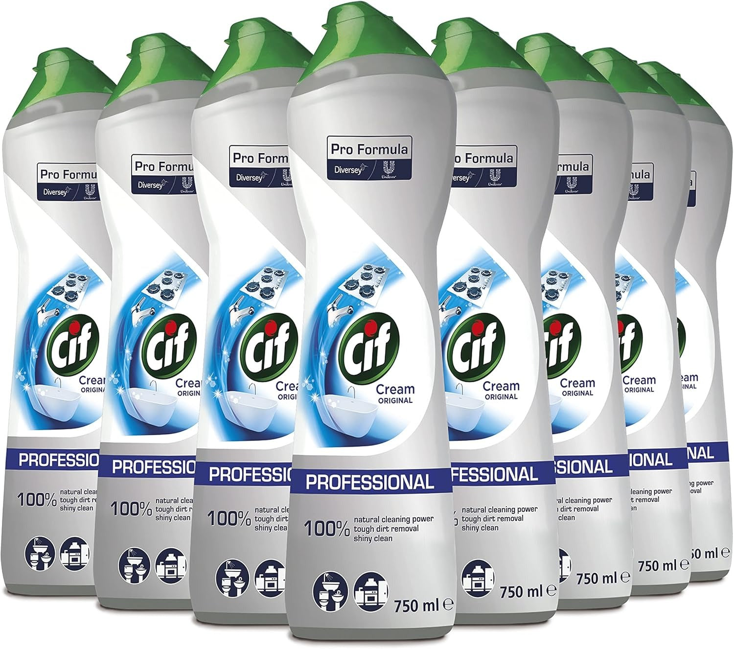 Cif Original Nettoyant Crème aux Microcristaux, Formule Professionnelle, Multi-Surfaces, 750 ml