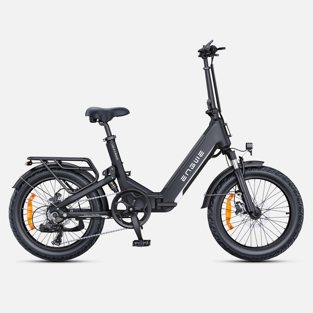 ENGWE L20 3.0 Boost Vélo électrique, Vélo électrique avec application, Batterie 48 V 13,5 Ah jusqu'à 135 km, Capteur de couple et freins hydrauliques, Pneus 20 x 3,0, Recharge en 2 h - Noir