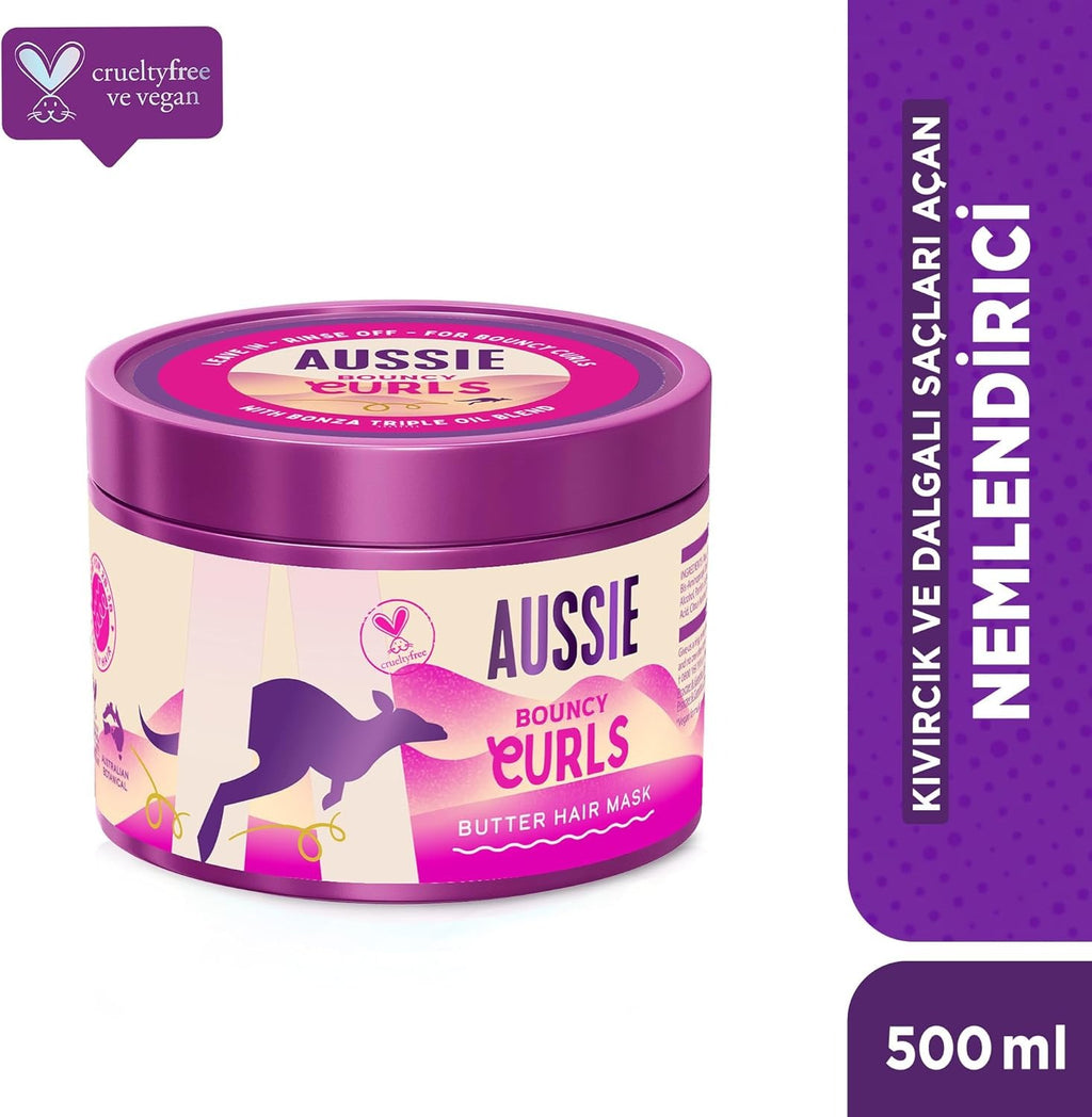 AUSSIE Masque Boucles Rebondies pour Cheveux Bouclés - 500 ml