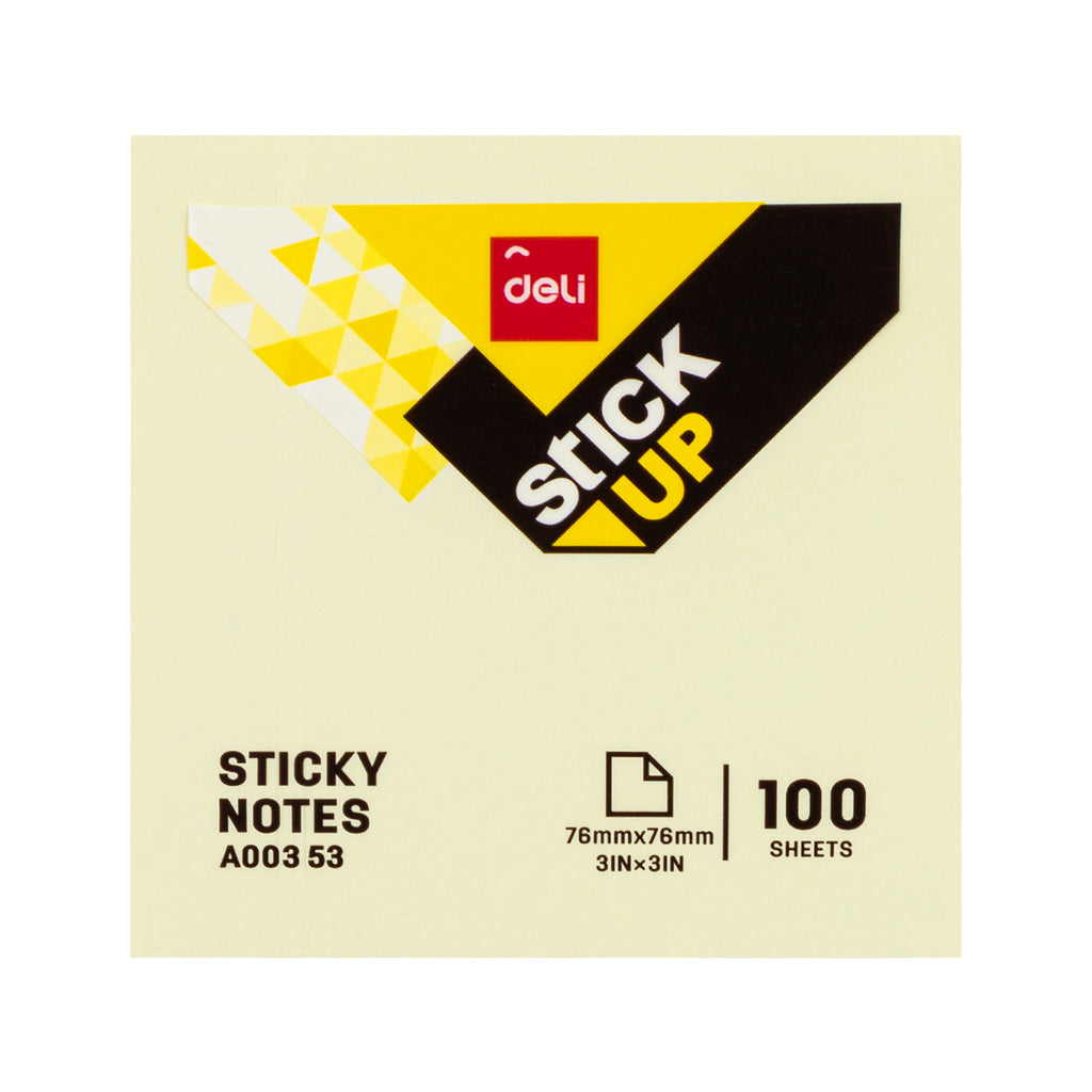 Deli Notes adhésives 7,6 × 7,6 cm jaune - Lot de 12 x 100 feuilles