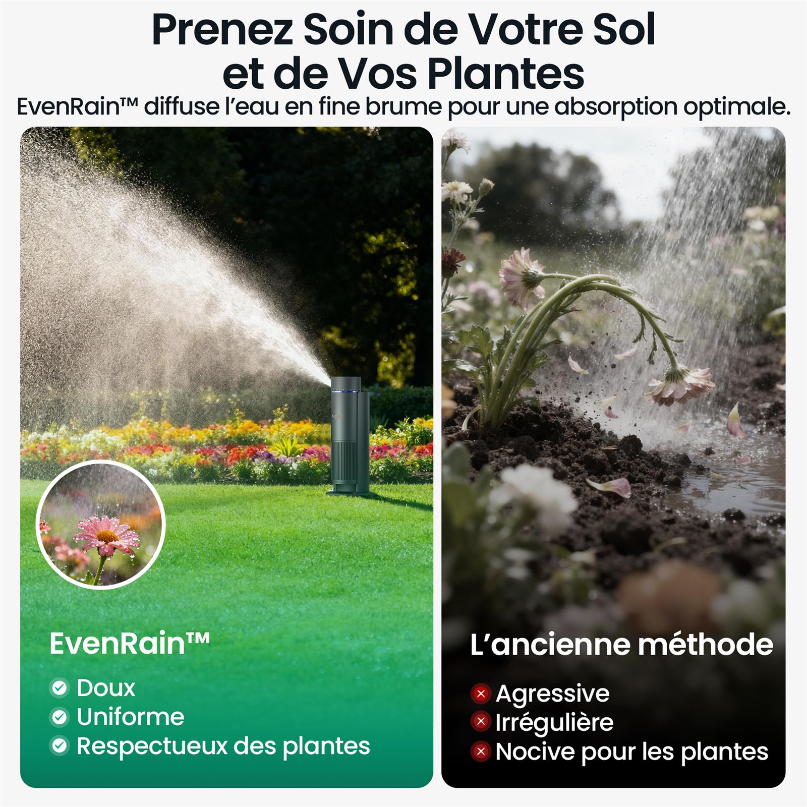 Aiper Offre exclusive IrriSense 2 Système d’irrigation intelligent Appareil d’irrigation multizone 3-en-1 avec contrôle par application Programmation intelligente et capteur de pluie