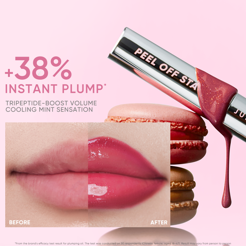 JUDYDOLL PEEL OFF STAIN AND PLUMPING OIL DUO 01 ROSY PEARL LIPS