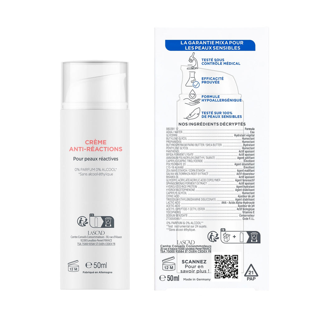 MIXA Crème Hydratante et Réparatrice Panthénol et Peptides 50ml