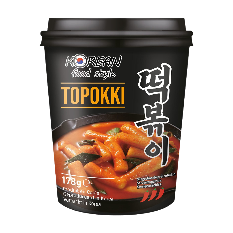 Korean Food Style Gâteau de riz Topokki en tasse 178 g