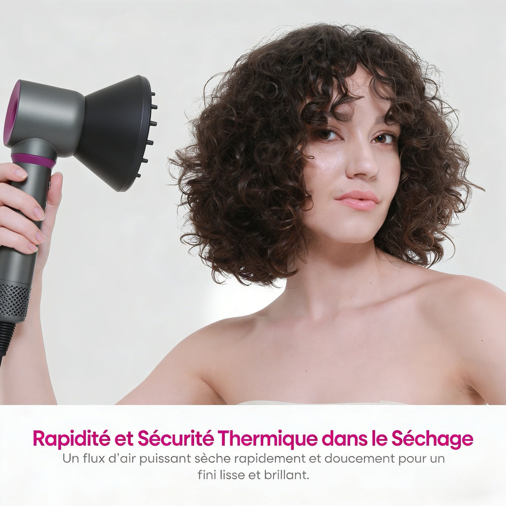 Okaydeer Air Styler avec Effet Coanda, Sèche-Cheveux Haute Vitesse 7 en 1 & Boucleur Automatique, Brosse à Air Chaud Ionique pour Séchage Rapide et Coiffage