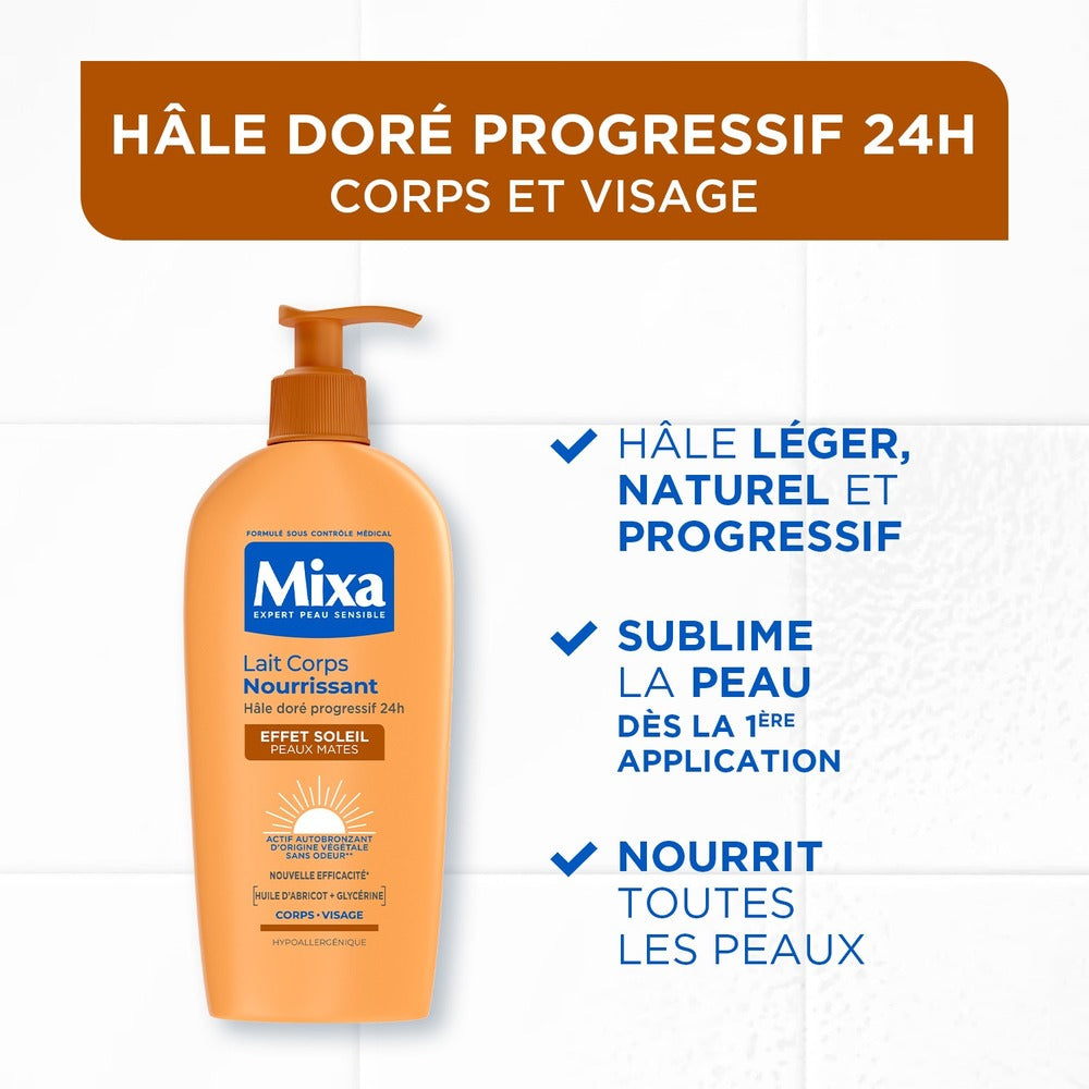 Mixa lait corps effet soleil peaux mates 250ml