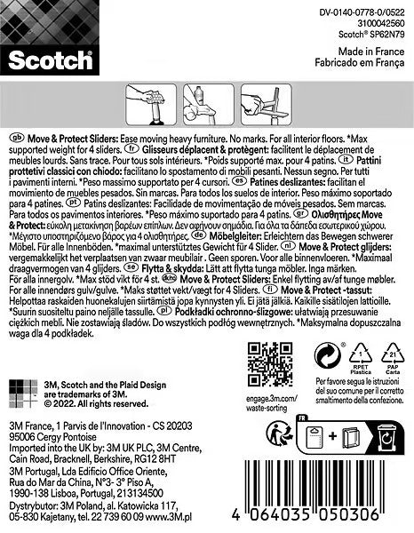 Scotch® Patin glisseur alvéolé à clouer Marron 24 x 24mm
