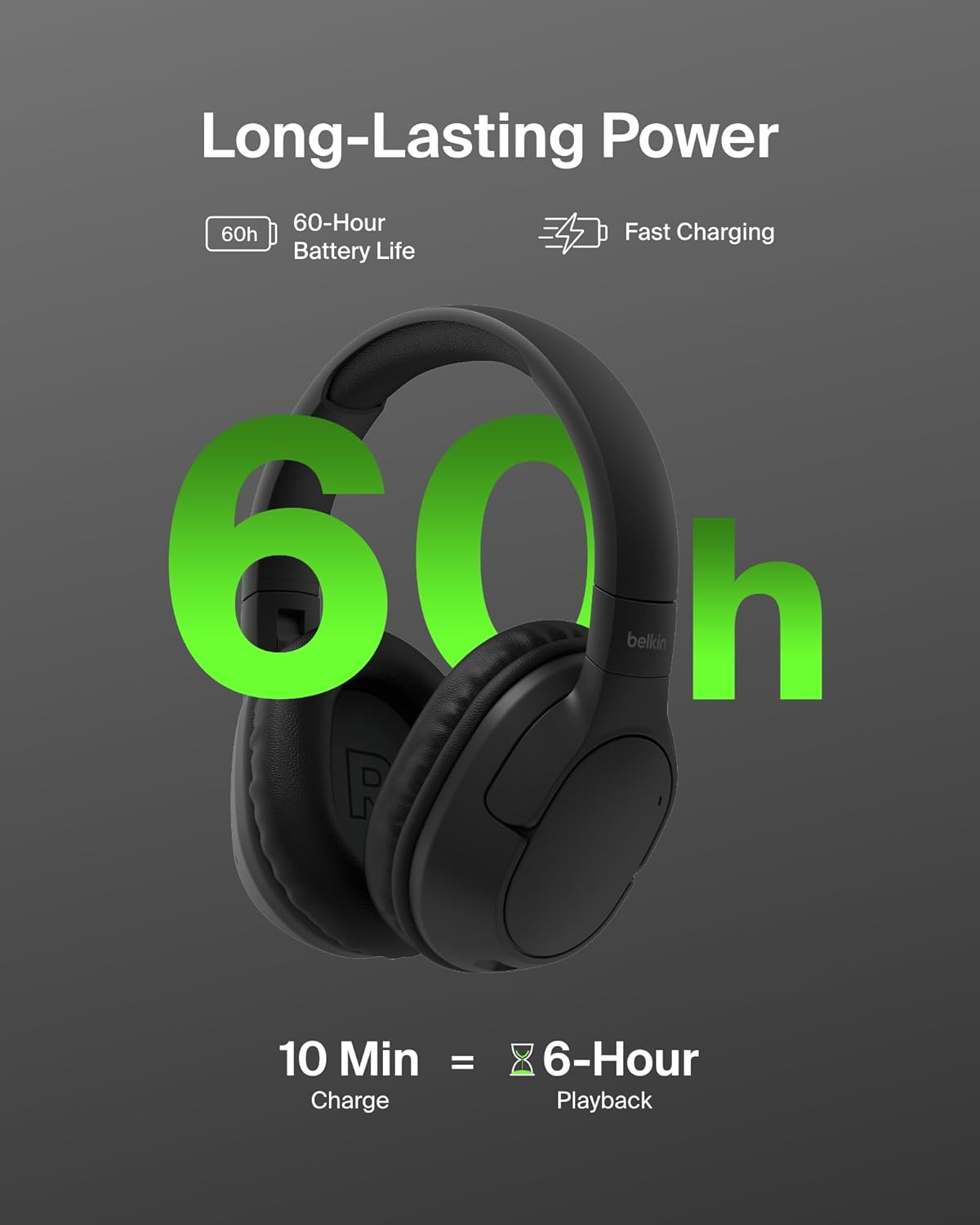 Belkin Soundform Surround casque audio sans fil, noir