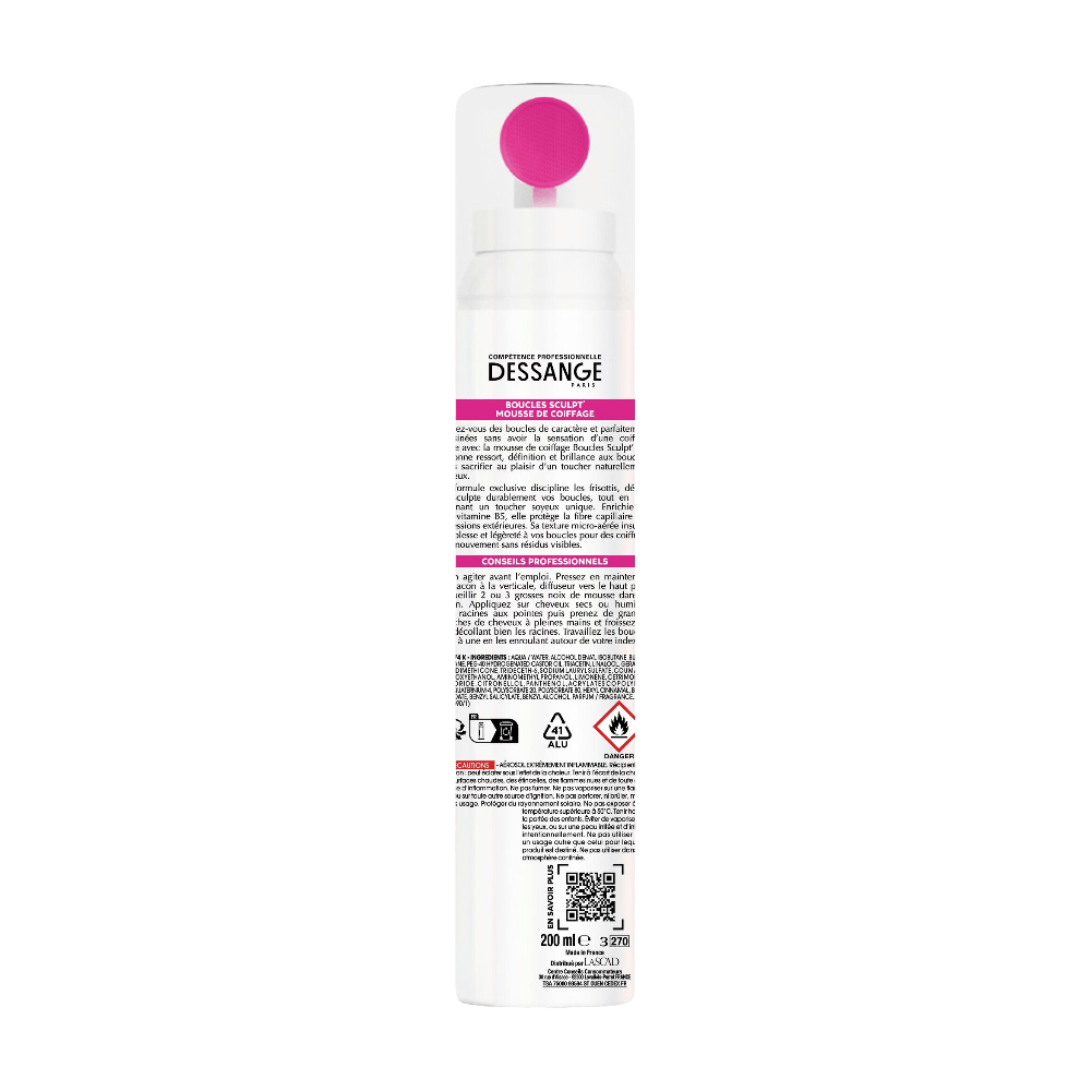 Dessange Boucles Sculpt' Mousse de Coiffage Boucles Toniques Anti-frisottis Longue Tenue 200ml