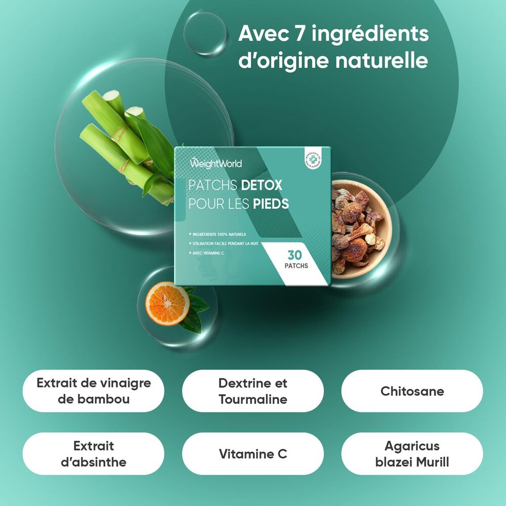 WeightWorld Patchs de pieds détox 30 patchs