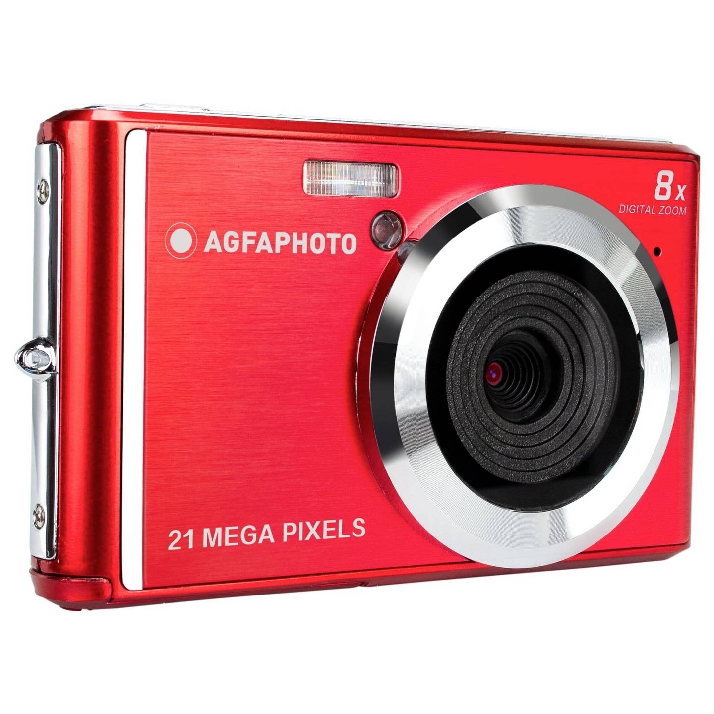 AgfaPhoto Appareil photo numérique compact 21 MP, zoom numérique 8x, Rouge