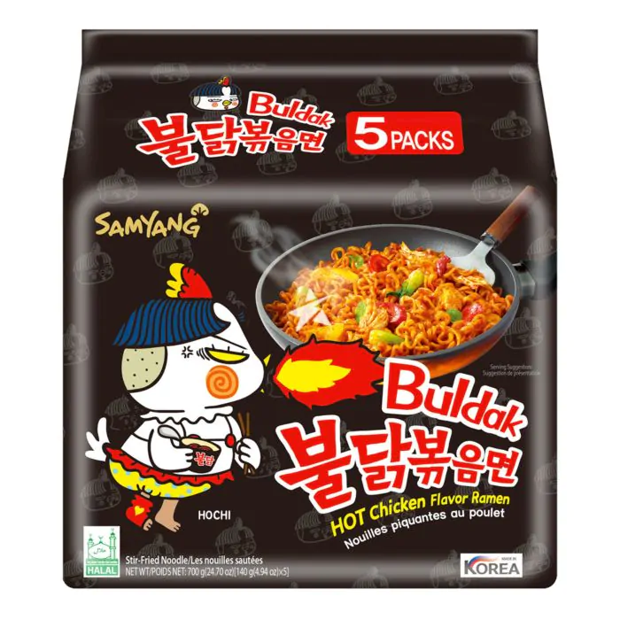 Samyang Buldak Nouilles instantanées saveur poulet épicé original - 5 x 140 g