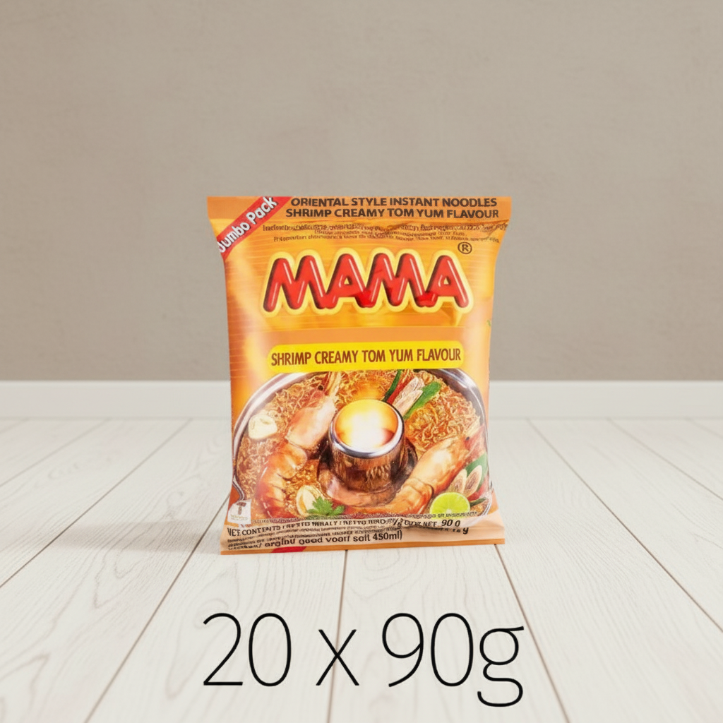 MAMA nouilles instantanées saveur Tom Yum crevette crémeuse carton 20 x 90 g