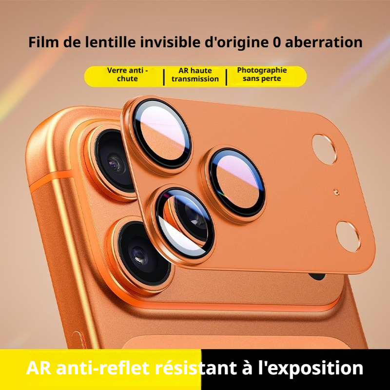 Protection d’objectif pour iPhone 17 Pro, alliage à haute transmittance, résistant aux chutes, bleu, 1 pièce