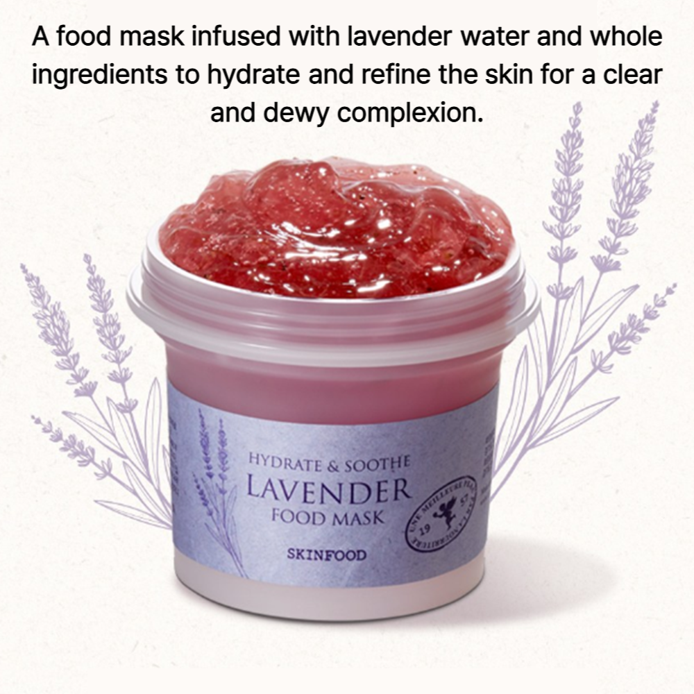 SKINFOOD Masque Lavande Food Masque Gel à Laver Apaisant & Hydratant 120 g