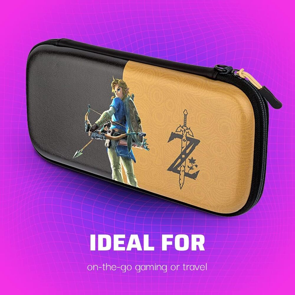 PDP Gaming Étui de Voyage Semi-Rigide Deluxe Fin pour Nintendo Switch, Switch Lite & OLED - Protection en PU - Rangement pour 14 Jeux - Licence Officielle