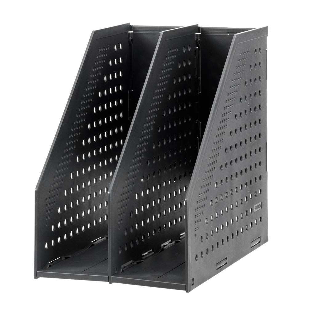 Deli Organisateur de dossiers à trois volets, rangement de bureau, gris foncé, 1 unité