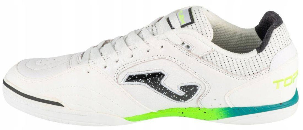 JOMA Chaussures de futsal Top Flex intérieures Blanc/Lime 45