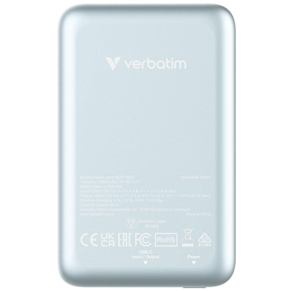 Verbatim - Batterie Externe Charge n Go - 10 000 mAh - bleu