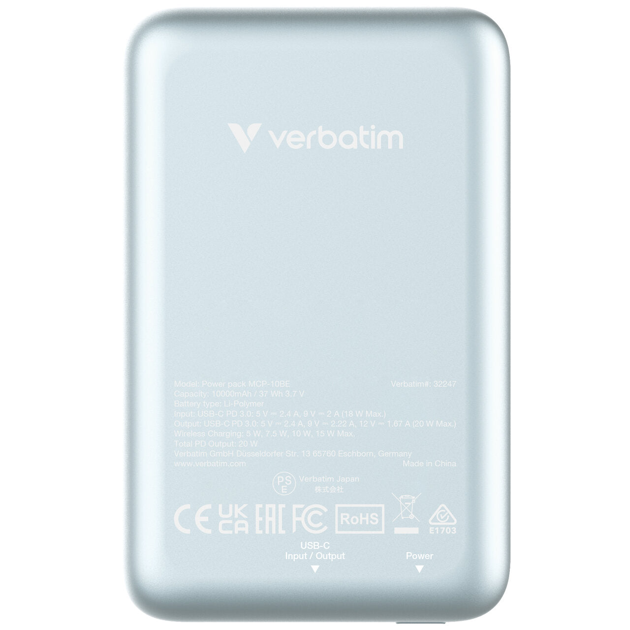 Verbatim - Batterie Externe Charge n Go - 10 000 mAh - bleu