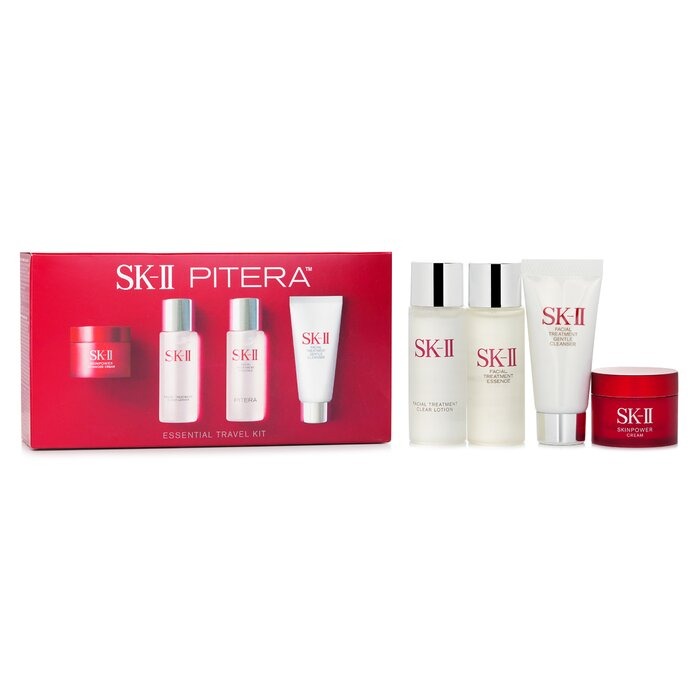 SK-II Coffret 4 pièces (Nettoyant 20 g + Lotion 30 ml + Essence 30 ml + Crème hydratante rouge 15 ml)