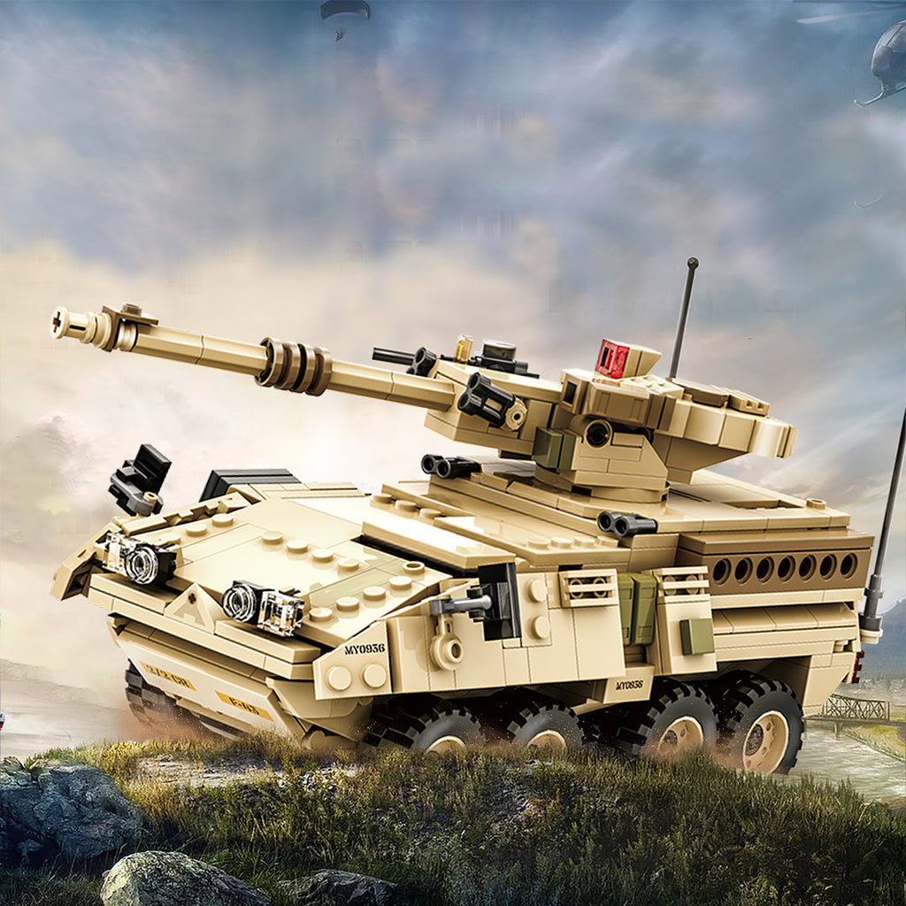 WANGE M1128 Système d'artillerie mobile 458 pièces Ensemble de blocs de construction Pour constructeurs amateurs