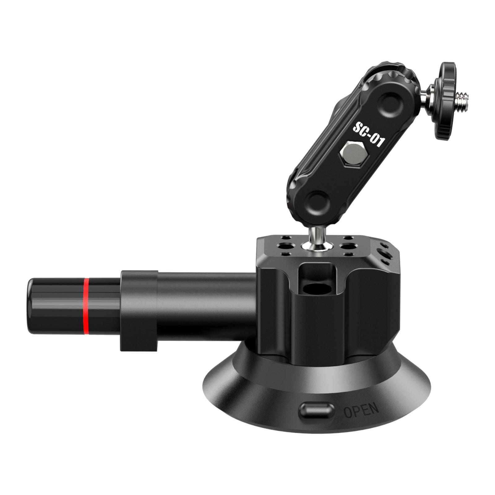 ULANZI SC-01 Support à ventouse pour appareil photo avec clip universel, boule double tête 360°, vis 1/4 pouce