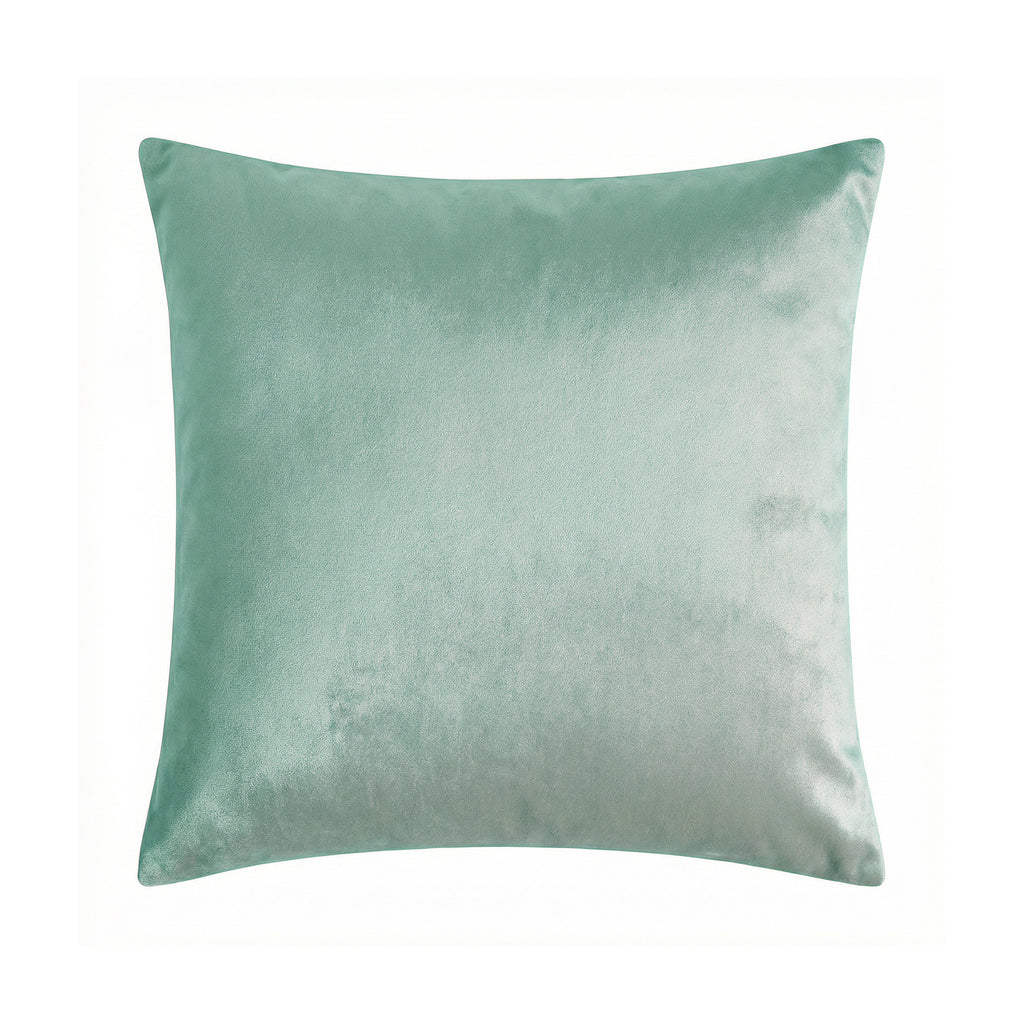 Deconovo Housse de coussin en velours néerlandais, coloris vert clair, 45 x 45 cm, 1 pièce
