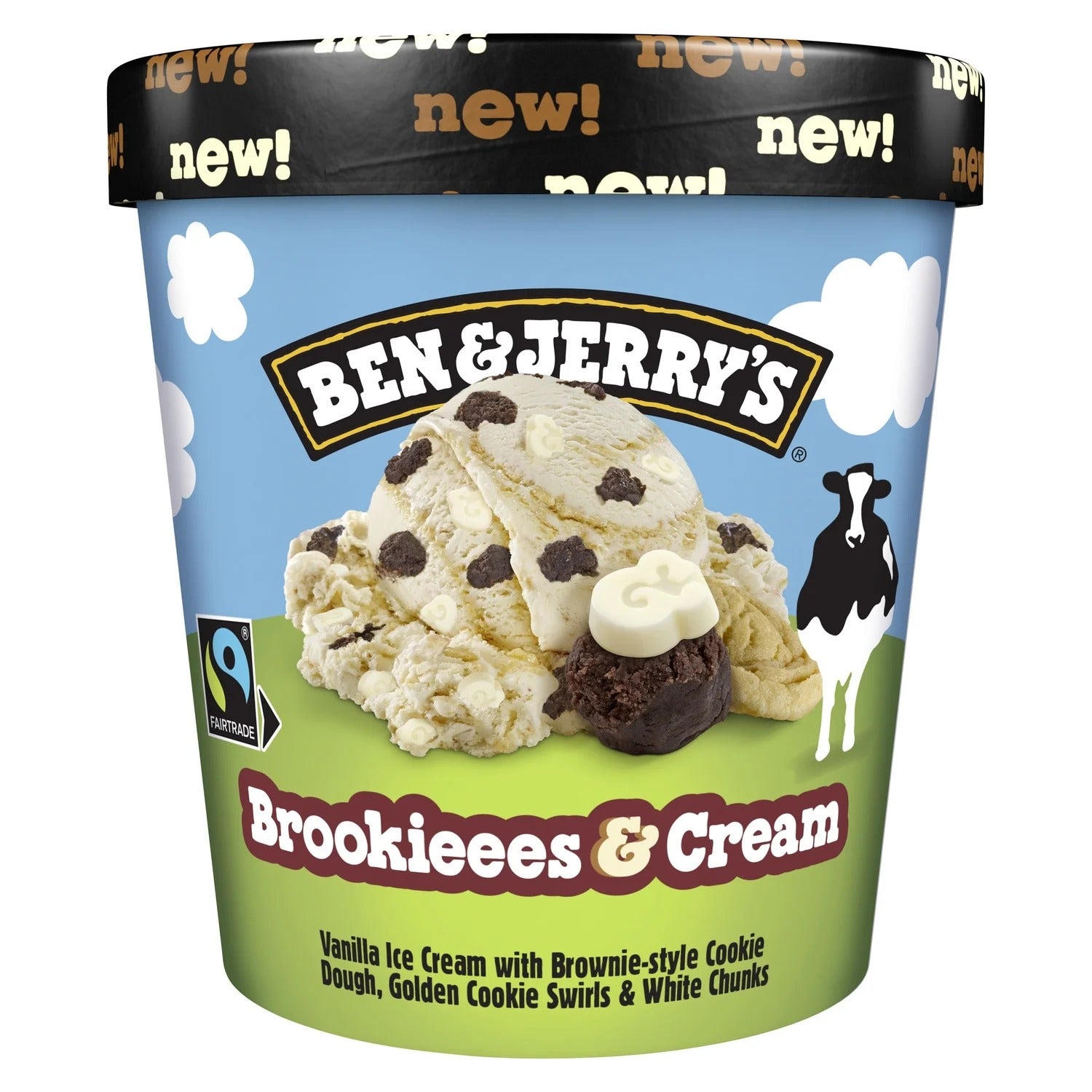 BEN & JERRY'S Crème glacée Brookies & Cream - 388 g