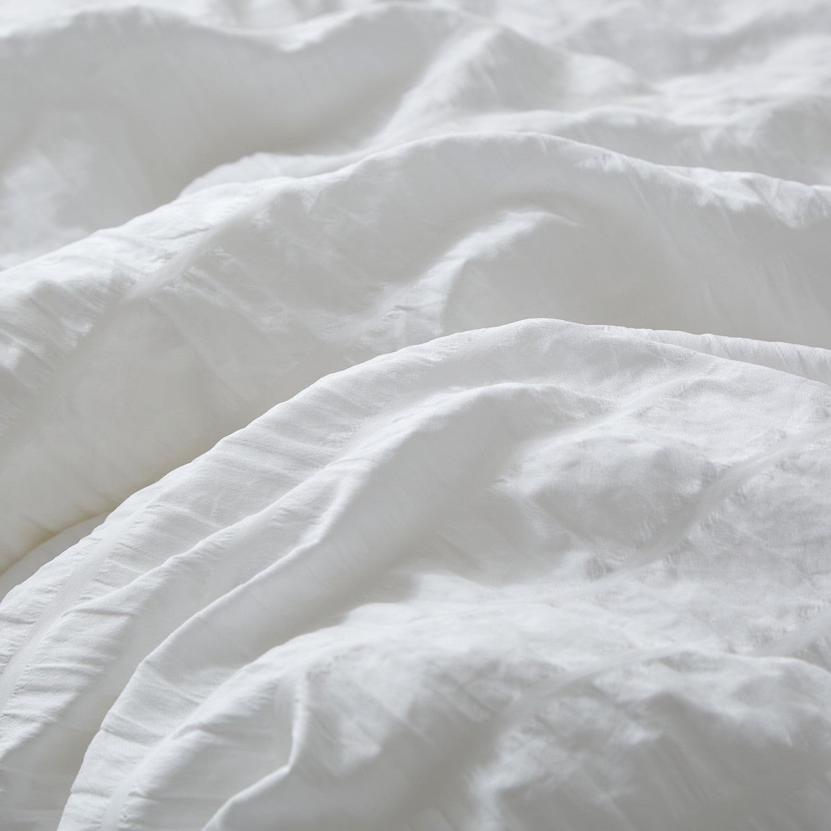 MEEALLHOME Parure de lit texturée Seersucker blanc - 1 housse 140 x 200 cm et 1 taie 65 x 65 cm