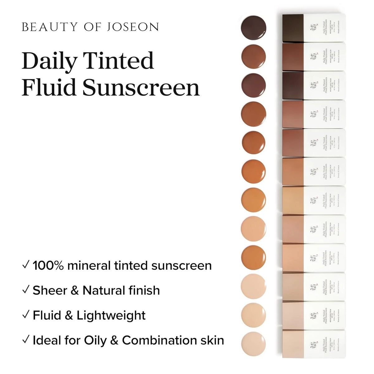 Beauty Of Joseon Crème Solaire Fluide Teintée Quotidienne Large Spectre SPF 30 PA +++ #LN110_50 ml