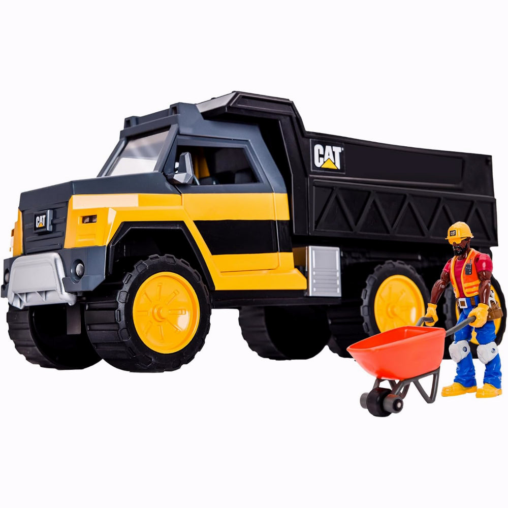Cat Workforce Camion benne 33 cm avec sons, lumières et capteur de mouvement + 1 figurine et accessoires