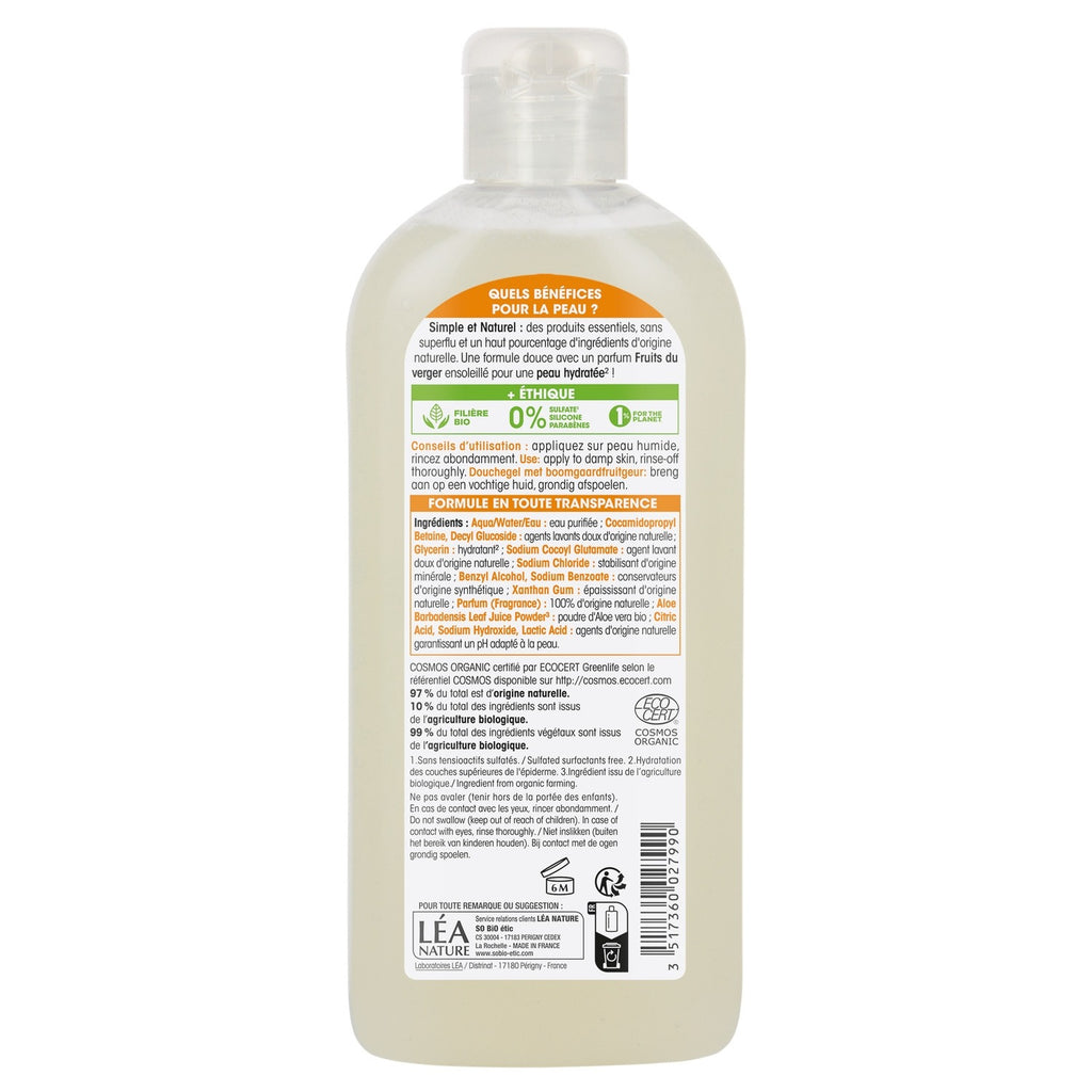 SO'BIO ETIC Gel douche Parfumé Fruits du Verger Hydratante 300ml