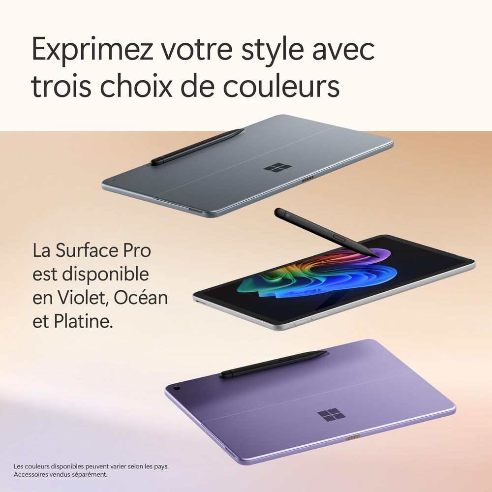 Microsoft Surface Pro 12" Copilot+ PC, Snapdragon X Plus, 16 Go de RAM, 256 Go UFS, Platine