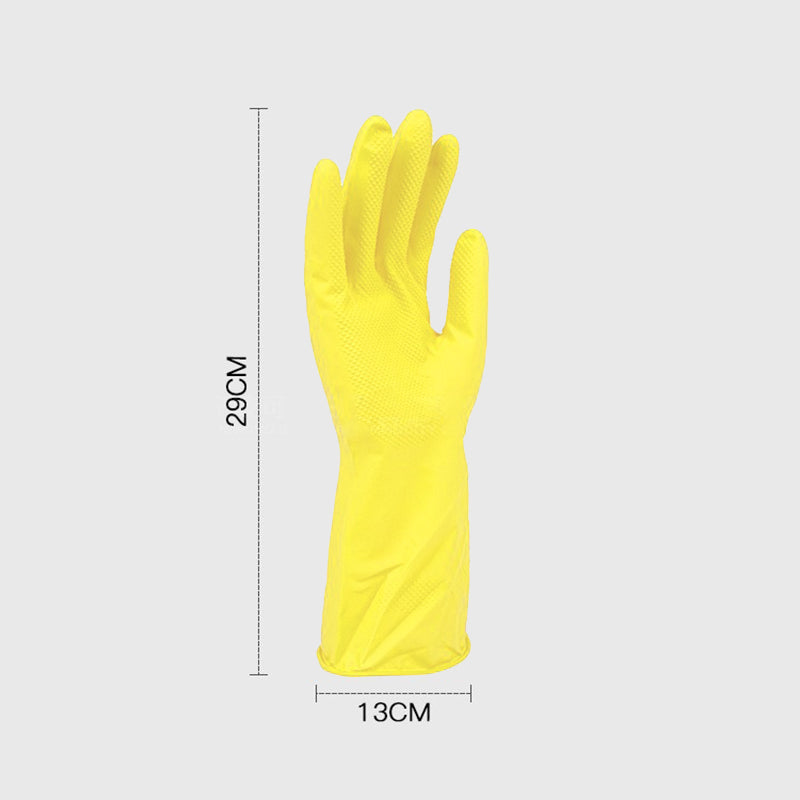 Gants de nettoyage en latex, emballage de 2 paires, taille L, 37g par paire, couleurs orange/jaune mélangées (sachet OPP)