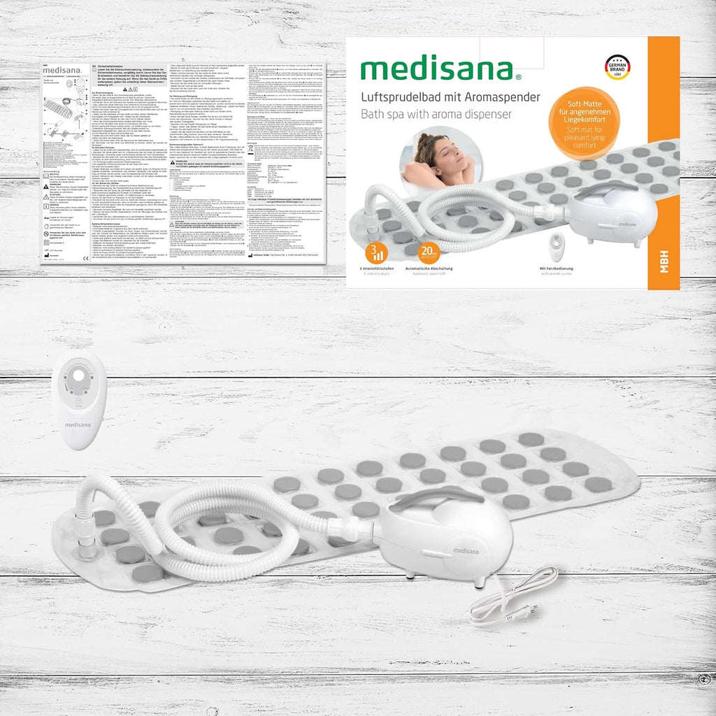 Medisana MBH Tapis de bain hydromassant, diffuseur d'arômes, 3 niveaux d'intensité, fonction minuterie