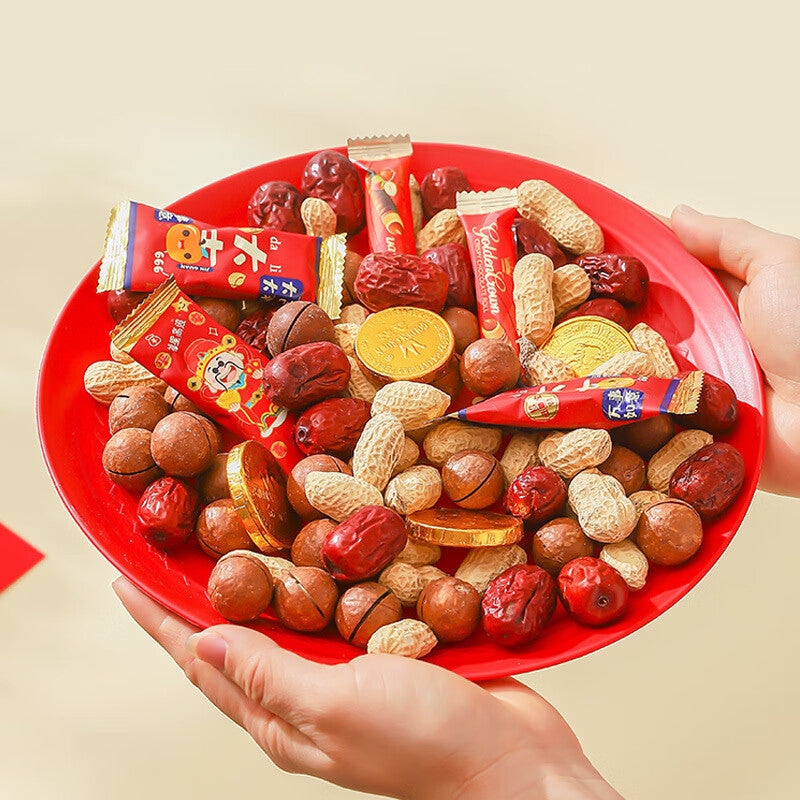 BJ Lot de 4 petits plateaux à bonbons festifs aux symboles porte-bonheur