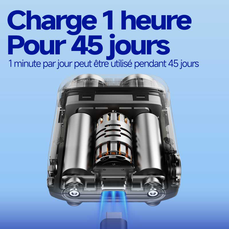 METZ Traveler Rasoir électrique à grille sans fil mini portable pour homme, Utilisation à sec et humide, Étanche, Autonomie 60 min