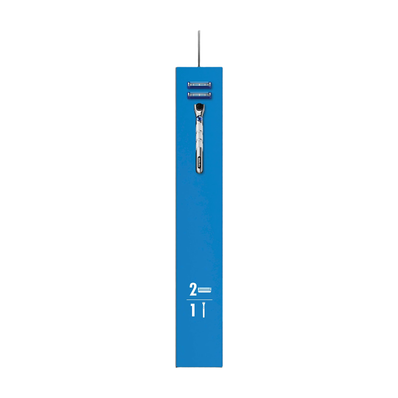 Gillette Mach 3 Turbo Rasoir pour hommes avec 2 lames de rechange, Gris
