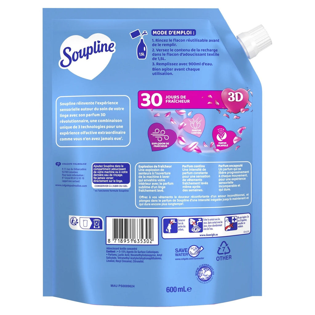 SOUPLINE Grand Air Recharge Éco Adoucissant Concentré 600 ml