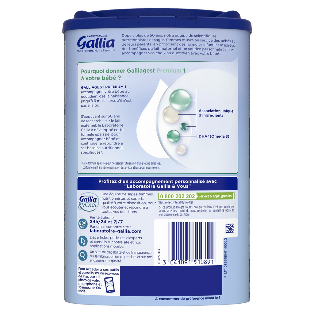 Laboratoire Gallia Galliagest Premium 1er Âge Lait Infantile 820 g