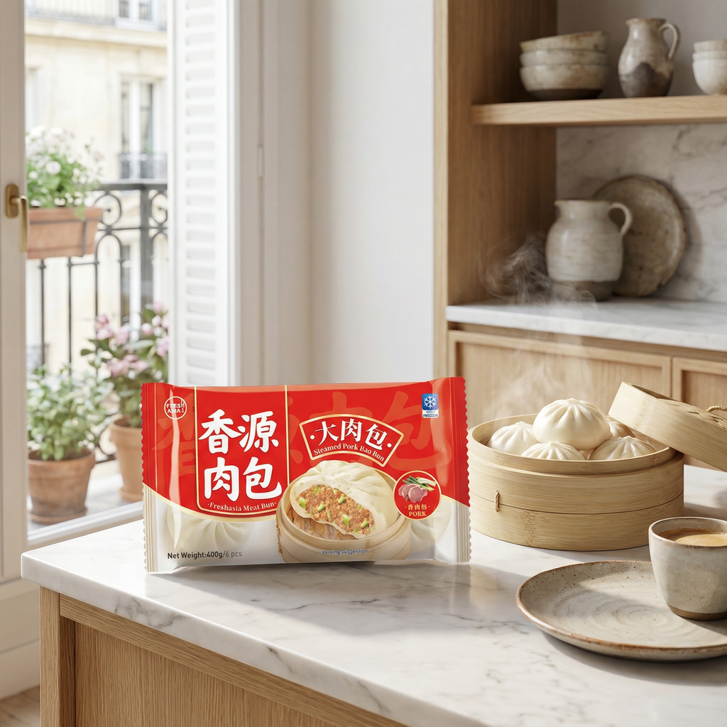 FRESHASIA Bao farci au porc cuit à la vapeur - 400 g