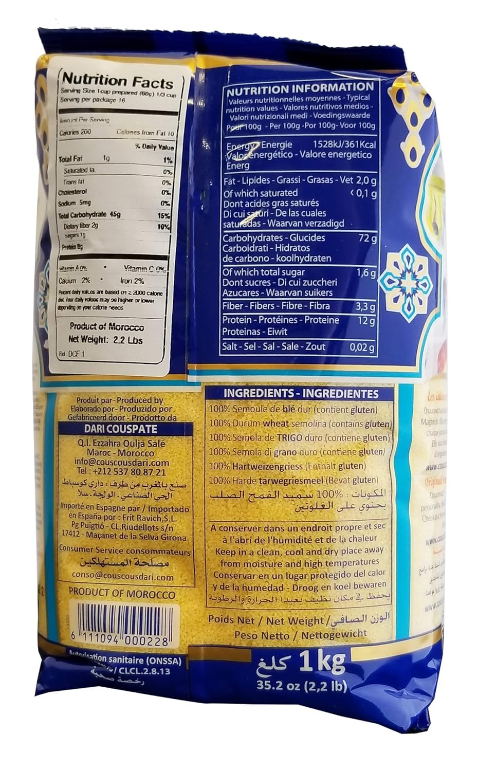 DARI Couscous Fin Marocain 1kg